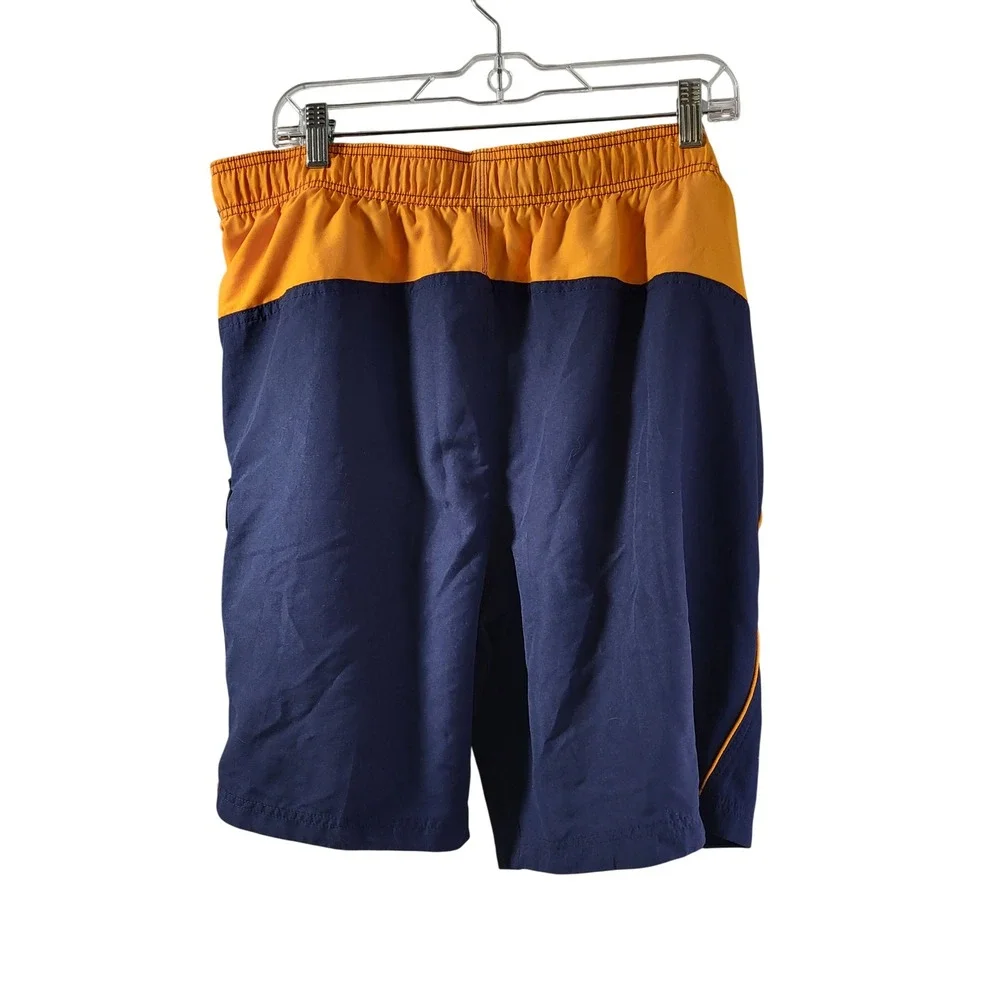 Speedo Mens Volley Swim‎ Shorts Navy Blue Orange Cargo Pocket Mesh Liner XXL